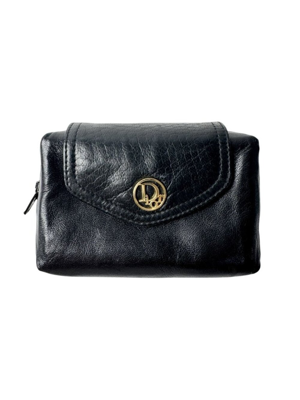 Dior Coin Purse Black Leather